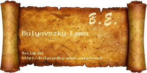 Bulyovszky Emma névjegykártya